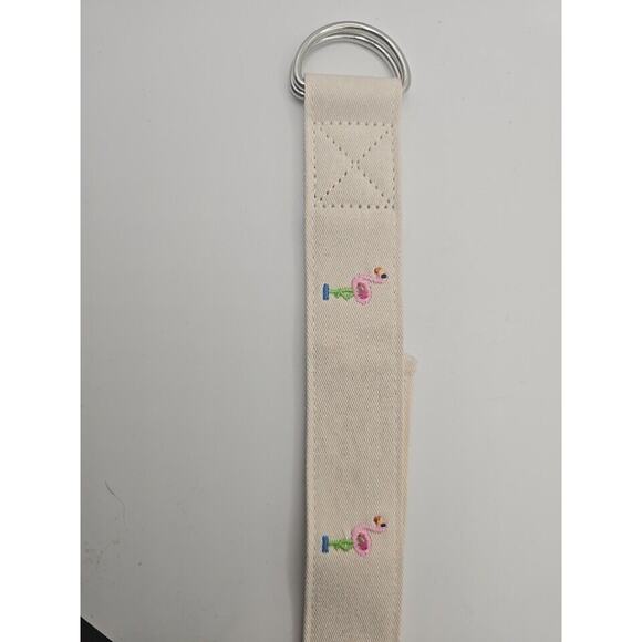 Land's End Women's Embroidered Flamingo Belt Sz Large - Picture 2 of 3